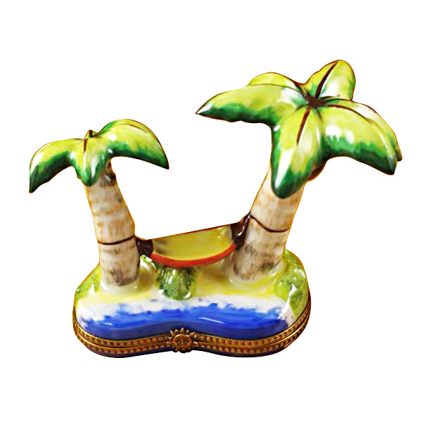 Load image into Gallery viewer, Rochard "Palm Tree with Hammock" Limoges Box
