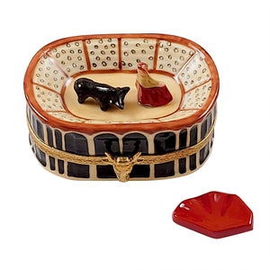 Rochard "Bullfighting Arena with Removable Red Cape" Limoges Box