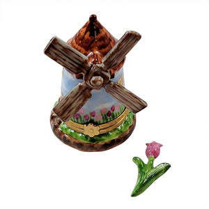 Rochard "Windmill with Removable Tulip" Limoges Box