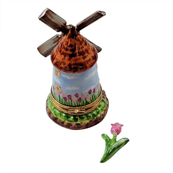 Load image into Gallery viewer, Rochard &quot;Windmill with Removable Tulip&quot; Limoges Box
