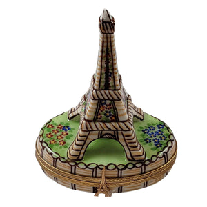 Rochard "Brown Eiffel Tower - "I Love Paris" Painted Inside" Limoges Box