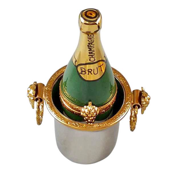 Load image into Gallery viewer, Rochard &quot;Champagne Bottle in Silver Bucket&quot; Limoges Box
