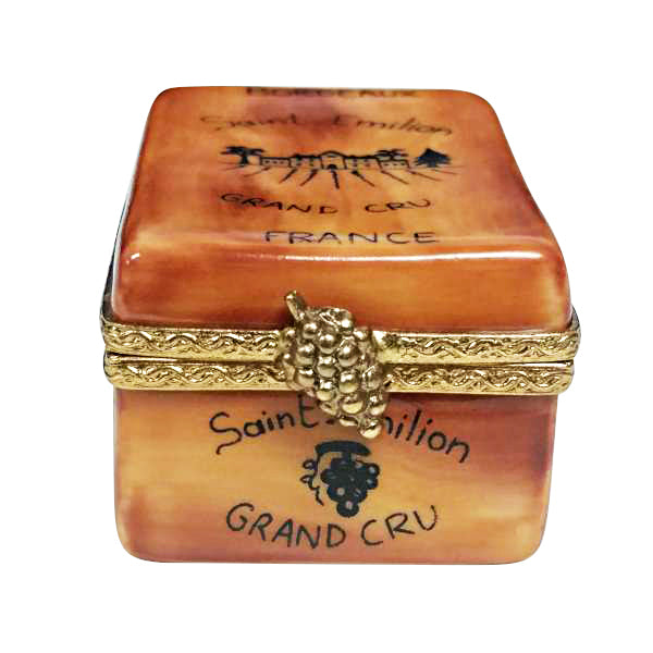 Load image into Gallery viewer, Rochard &quot;Bourdeaux Tasting Crate with 1 Bottle, Glass and Cork Screw&quot; Limoges Box
