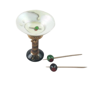 Rochard "Martini Glass with Olives" Limoges Box