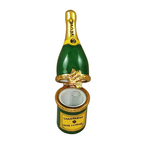 Rochard "Veuve Clientele Champagne Bottle with Flute" Limoges Box