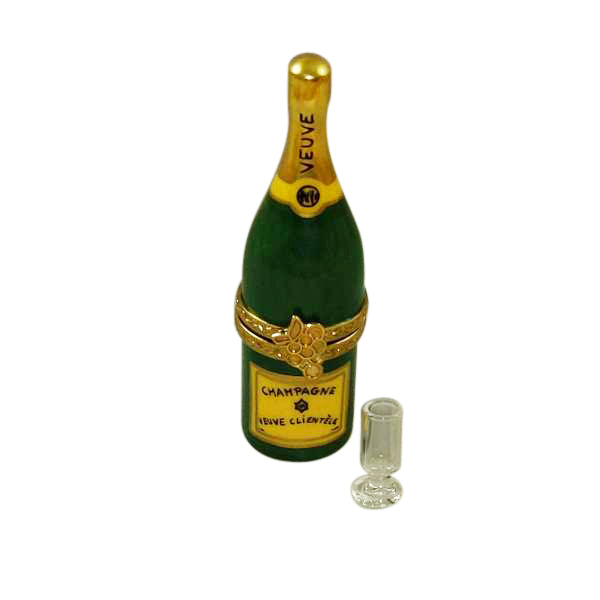 Load image into Gallery viewer, Rochard &quot;Veuve Clientele Champagne Bottle with Flute&quot; Limoges Box
