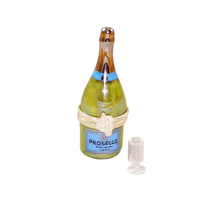 Rochard "Limoges Prosecco Bottle with Flute" Limoges Box