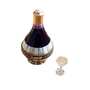 Rochard "Chianti in Basket with Removable Wine Glass" Limoges Box