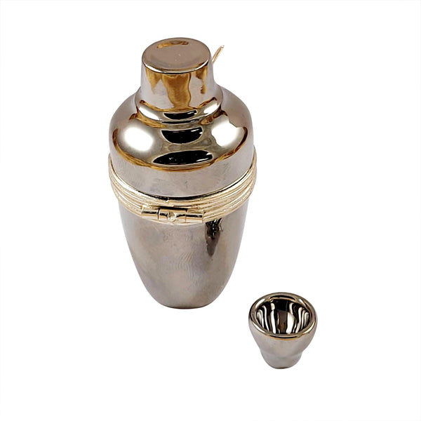 Load image into Gallery viewer, Rochard &quot;Silver Cocktail Shaker with Removable Shot Glass&quot; Limoges Box
