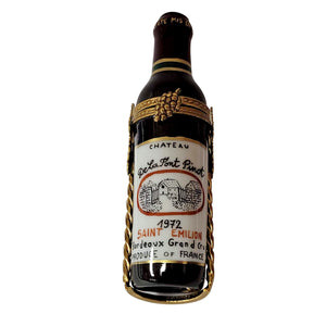Rochard "Red Wine Bottle with Brass Holder" Limoges Box