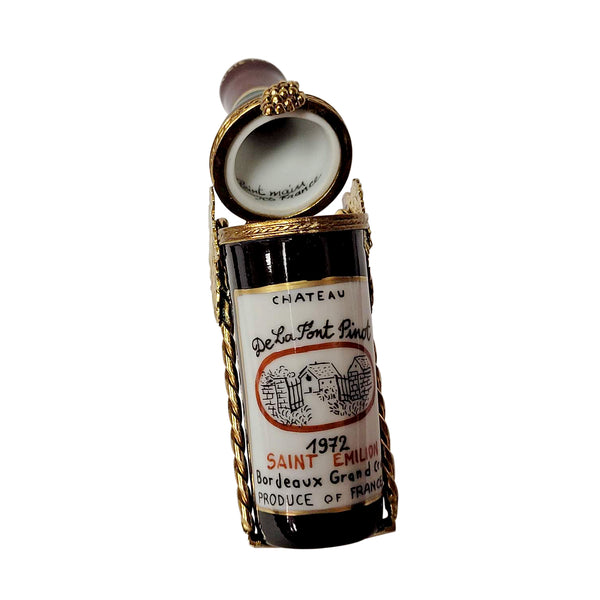 Load image into Gallery viewer, Rochard &quot;Red Wine Bottle with Brass Holder&quot; Limoges Box
