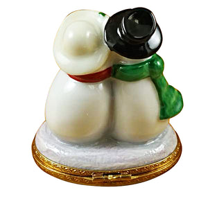 Rochard "Snowman Couple" Limoges Box