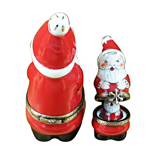 Load image into Gallery viewer, Rochard "Nesting Santa with Ball on Top" Limoges Box
