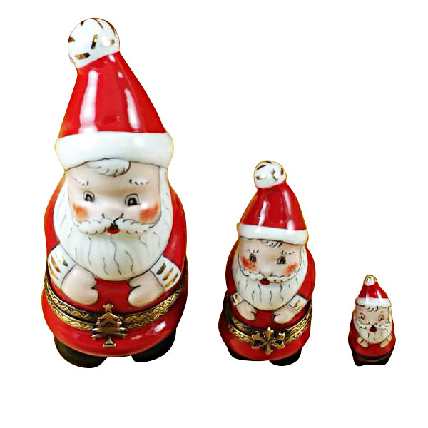 Load image into Gallery viewer, Rochard "Nesting Santa with Ball on Top" Limoges Box

