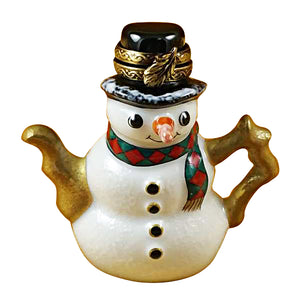 Rochard "Snowman Teapot" Limoges Box