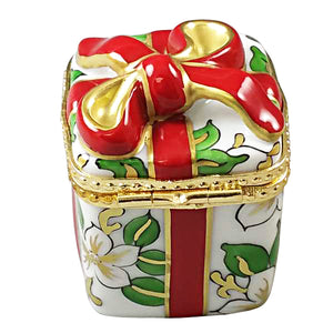 Rochard "Christmas Gift Box with Red Bow" Limoges Box