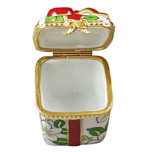Rochard "Christmas Gift Box with Red Bow" Limoges Box