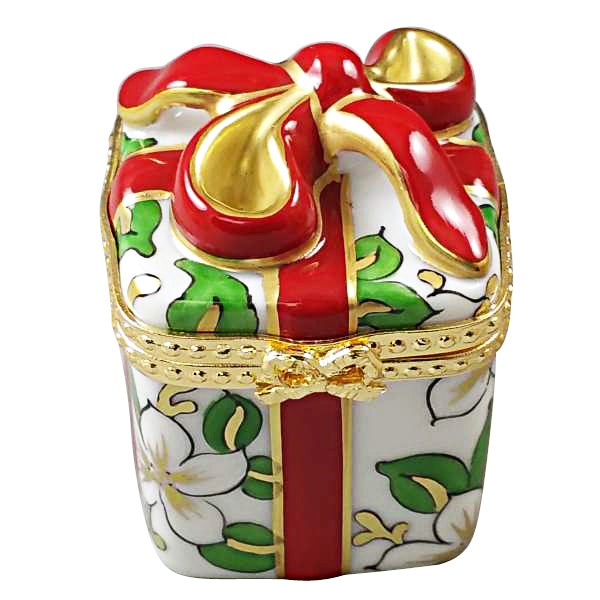 Load image into Gallery viewer, Rochard &quot;Christmas Gift Box with Red Bow&quot; Limoges Box
