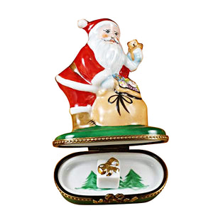 Rochard "Santa with Gift Bag" Limoges Box