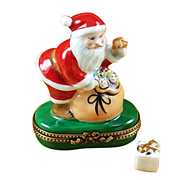 Load image into Gallery viewer, Rochard &quot;Santa with Gift Bag&quot; Limoges Box
