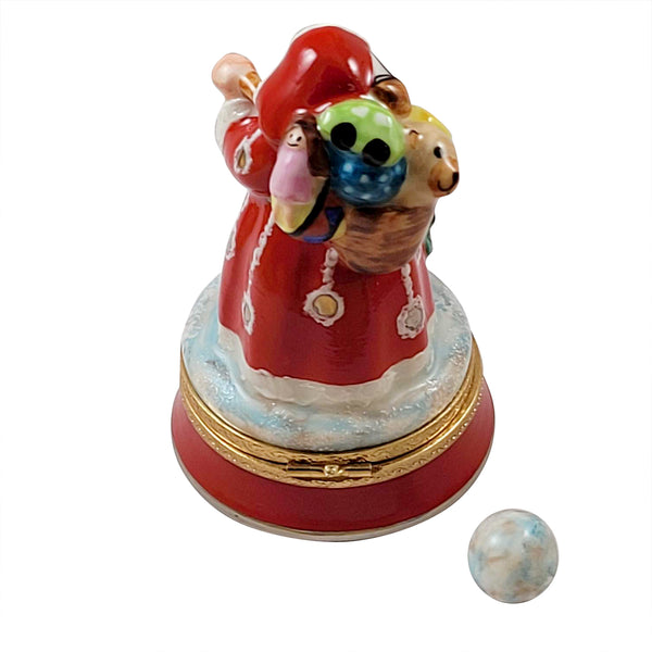 Load image into Gallery viewer, Rochard &quot;Santa on Round Base with Ball&quot; Limoges Box
