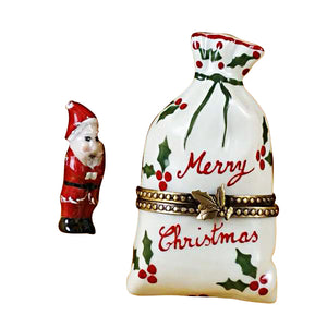 Rochard "Christmas Bag with Santa" Limoges Box