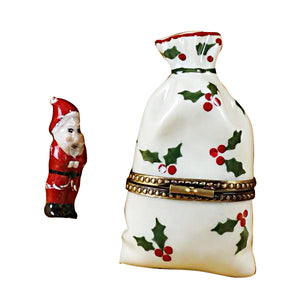 Rochard "Christmas Bag with Santa" Limoges Box
