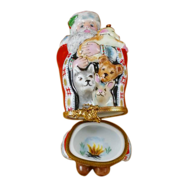 Load image into Gallery viewer, Rochard &quot;Santa with Animals&quot; Limoges Box
