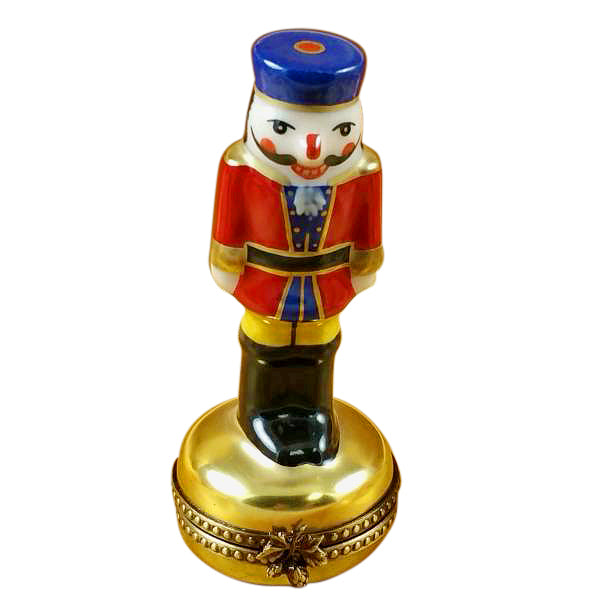Load image into Gallery viewer, Rochard &quot;Nutcracker on Gold Base&quot; Limoges Box
