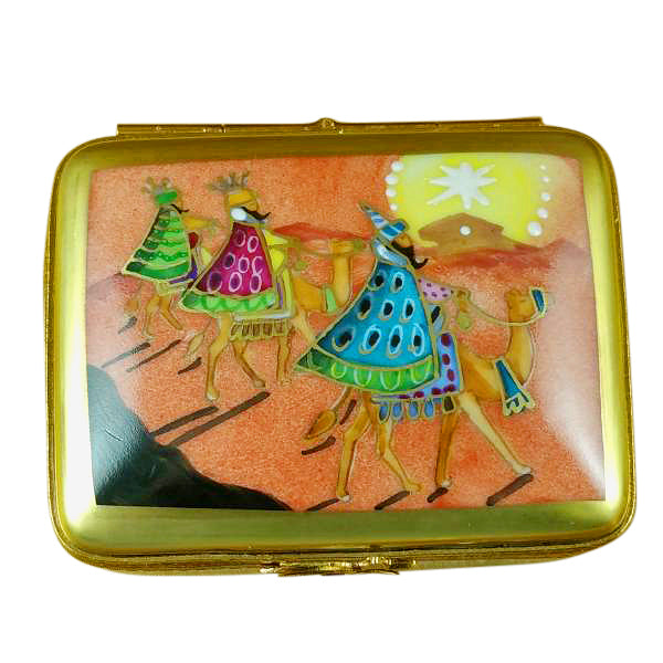 Load image into Gallery viewer, Rochard &quot;Rectangular Box with Wise Men on Camel&quot; Limoges Box
