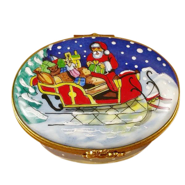 Load image into Gallery viewer, Rochard &quot;Studio Collection - Santa in Sleigh&quot; Limoges Box
