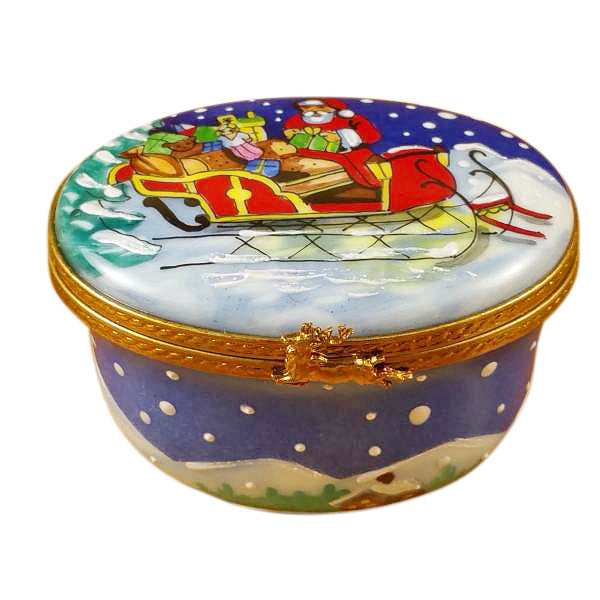 Load image into Gallery viewer, Rochard &quot;Studio Collection - Santa in Sleigh&quot; Limoges Box
