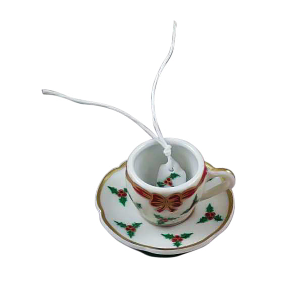 Load image into Gallery viewer, Rochard &quot;Christmas Teacup with Teabag&quot; Limoges Box
