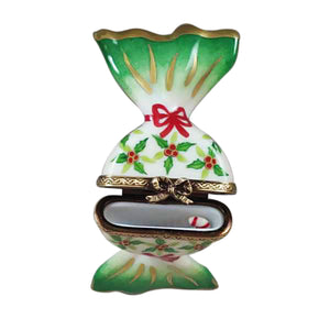 Rochard "Holly Candy with Candy Cane" Limoges Box