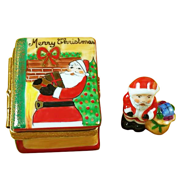 Load image into Gallery viewer, Rochard &quot;Santa Book with Removable Santa&quot; Limoges Box
