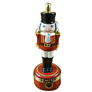 Rochard "Red Base Nutcracker with Plume" Limoges Box