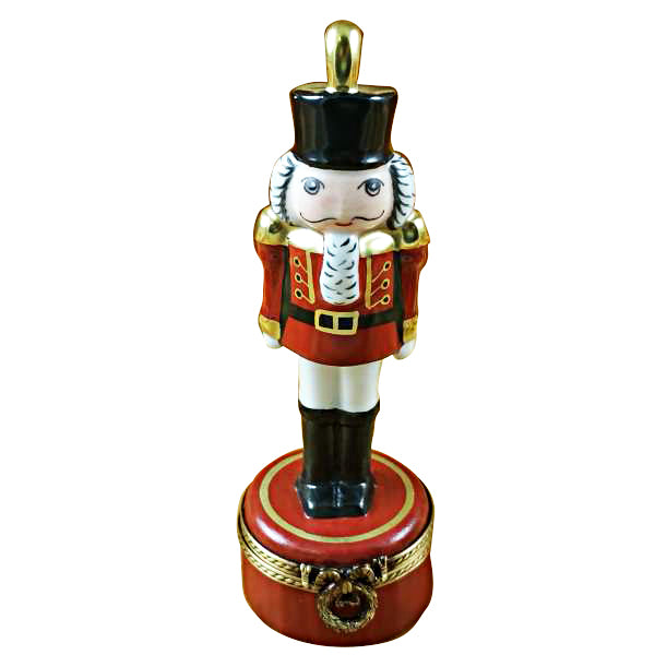 Load image into Gallery viewer, Rochard &quot;Red Base Nutcracker with Plume&quot; Limoges Box

