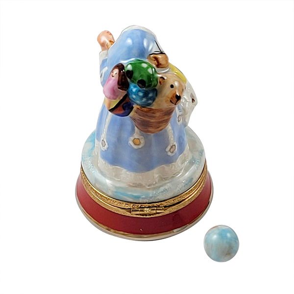 Load image into Gallery viewer, Rochard &quot;Santa on Blue Base&quot; Limoges Box
