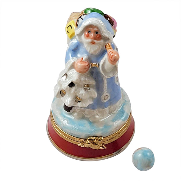 Load image into Gallery viewer, Rochard &quot;Santa on Blue Base&quot; Limoges Box
