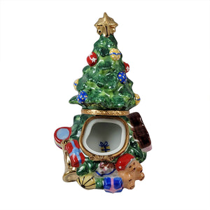 Rochard "Christmas Tree with Teddy Bear and Presents" Limoges Box