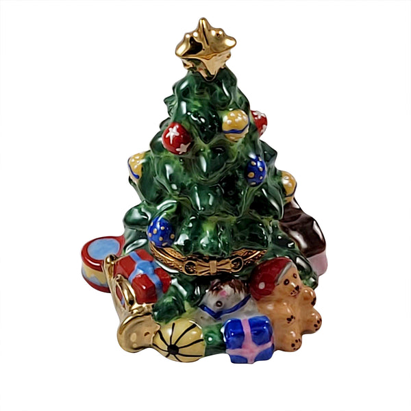 Load image into Gallery viewer, Rochard "Christmas Tree with Teddy Bear and Presents" Limoges Box
