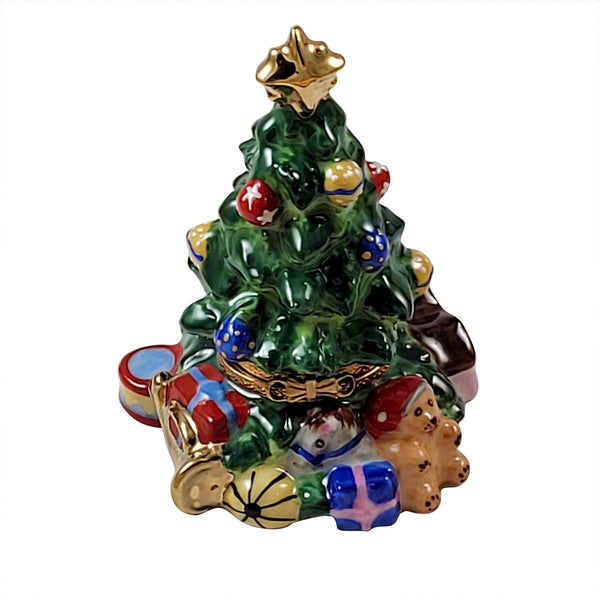 Load image into Gallery viewer, Rochard &quot;Christmas Tree with Teddy Bear and Presents&quot; Limoges Box
