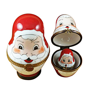 Rochard "Four Nesting Santas" Limoges Box