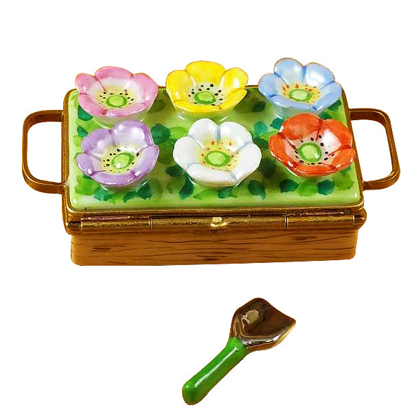 Load image into Gallery viewer, Rochard &quot;Flower Box with Spade&quot; Limoges Box

