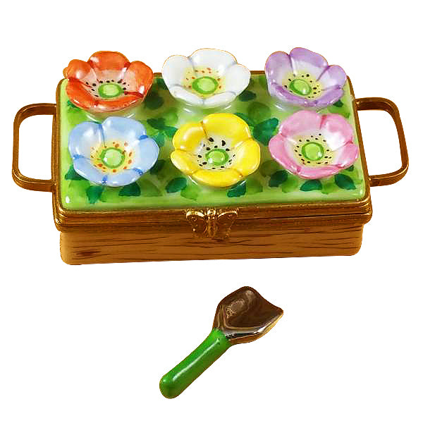 Load image into Gallery viewer, Rochard &quot;Flower Box with Spade&quot; Limoges Box
