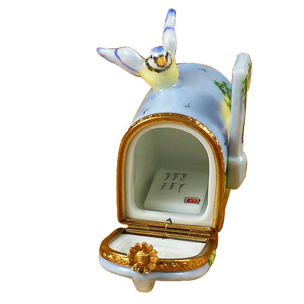 Load image into Gallery viewer, Rochard &quot;Mailbox with Landscape &amp; Removable Porcelain Letter&quot; Limoges Box
