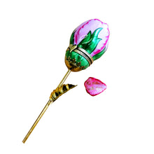 Load image into Gallery viewer, Rochard &quot;Pink Long Stem Rose with Removable Petal&quot; Limoges Box