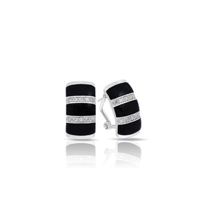 Belle Etoile Regal Stripe Earrings - Onyx