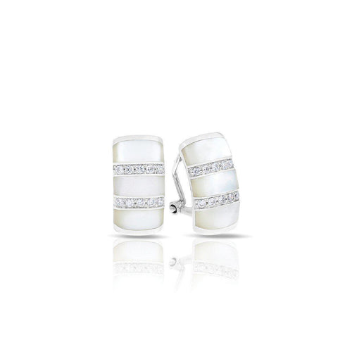 Belle Etoile Regal Stripe Earrings - White Mother-of-Pearl