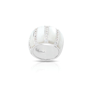 Belle Etoile Regal Stripe Ring - White Mother-of-Pearl
